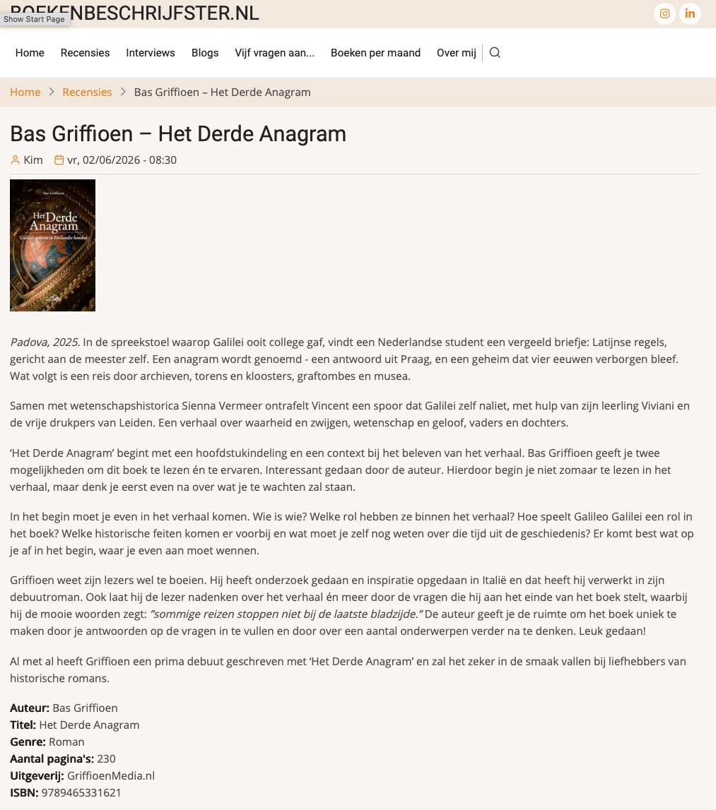 Lees meer over het artikel Review van boek-blogger Boekenbeschrijfster
